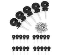 QWORK® 25x Aislador de anillo para cerca eléctrica | Rosca métrica 6 mm x 36 mm | Para alambre de hasta 10 mm de diámetro.