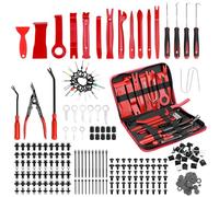 QWORK® 268 Piezas Herramienta de Desmontaje Coche, Herramienta de Instalación de Adornos Interiores Coche, Cuñas de Plástico para Radio de Panel de Puerta