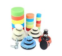 QWORK® 29 Pieza Esponja Pulir para Coche, Kit Pulimento Coche De 30mm 50mm 80mm, con Almohadilla De Respaldo De Rosca M14 Y Adaptadores, Kit para Pulidores De Automóviles