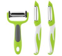 QWORK® 3 en 1 Pelador multifuncional, pela de acero inoxidable, para patatas, zanahorias, manzana