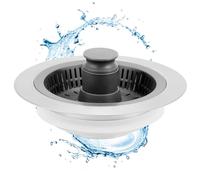 QWORK® 3 en 1 Tapón para Fregadero, tapón para Fregadero de Cocina, tapón desague Fregadero Universal Acero Inoxidable, combinación de colador y tapón