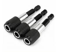 QWORK® 3 Piezas 1/4" 60 mm Vástago Hexagonal Portapuntas Magnético para Tornillos, Tuercas, Taladro, Destornillador, Juego de Brocas y Destornillador de Mano