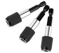 QWORK® 3 Piezas 1/4" 60 mm Vástago Hexagonal Portapuntas Magnético para Tornillos, Tuercas, Taladro, Destornillador, Juego de Brocas y Destornillador de Mano