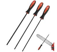 QWORK® 3 Piezas Afilado de motosierras, afilador cadena motosierra acero al carbono 4,0 mm/4,8 mm/5,5 mm, limas redondas, para motosierras