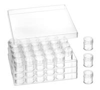 QWORK® 3 piezas caja organizador abalorios con 30 botes, caja organizadora con tapas, para joyas, manualidades y decoración de uñas