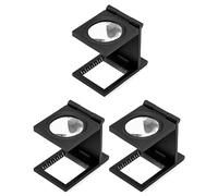 QWORK® 3 Piezas Cuentahilos, Lupa Plegable 10 x con Escala, para Textil, Joyería, óptica Monedas, Sellos