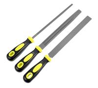 QWORK® 3 Piezas limas set, lima metálica 200 mm plana, media caña y redonda, para madera y metal