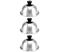 QWORK® 3 Piezas Tapas para Hamburguesas, Campanas para Hamburguesas, Acero Inoxidable, 16 x 10 cm, para Hamburguesa, bistec