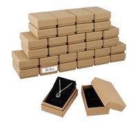 QWORK® 30 Piezas cajitas regalo pequeñas, 8x5x3cm caja de joyas de cartón con tapa, para presentar collares, anillos y pendientes