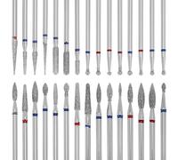 QWORK® 30 Piezas fresas torno para uñas, brocas para uñas, para uñas acrílicas, de gel y cuidado de la cutícula