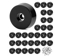 QWORK® 30 Piezas Tacos de Goma para Muebles con Tornillos de Acero Inoxidable 304, Patas de Goma Antideslizantes y Resistentes al Desgaste para Mesas y Sillas, 25 x 23 x 9 mm