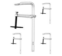 QWORK® 300 mm Abrazadera F de servicio pesado, 4 Piezas abrazaderas de tornillo, 300 mm x 120 mm profundidad de gargant