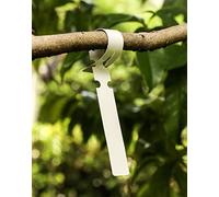 QWORK® 300 Piezas Etiquetas Plantas de Plástico, Etiqueta Jardinería Impermeables, Etiquetas Colgantes Envolventes 2x21cm, Blanco