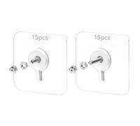 QWORK® 30uds. Tornillos adhesivos pared, clavos pared sin taladro, Varilla roscada de 8 mm/16 mm, 6x6 cm, Carga de 10 kg