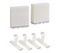 QWORK 32 Pares (64 Tiras) Tiras Adhesivas Resistentes para Colgar Cuadros Sin Agujeros, Cinta de Gancho y Bucle Sin Daños para Mármol, Baldosas de Cerámica, Vidrio, Metal, Plástico, Madera, 93 x 19 mm