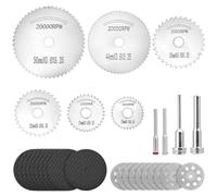 QWORK® 32 Piezas discos de corte kit, conjunto de accesorios para herramientas rotativas con discos de resina para cortes precisos en metal, madera, jade, compatible con Dremel