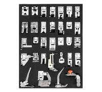 QWORK® 32 Piezas prensatelas para máquina de Coser Apto para máquinas de Coser con Sistema de vástago bajo