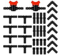 QWORK® 34 piezas Kit de accesorios de riego, piezas para sistemas de riego de jardín, para mangueras de riego de 1/2"
