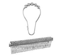 QWORK® 36 Piezas Anillas para Cortinas de baño, Anillas para Cortinas, Ganchos para Cortinas de Metal, 6.3 X 3.8 cm, para Cortinas de baño, Cortinas, Cortinas de Dormitorio