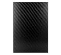 QWORK 3K Lámina de fibra de carbono, 2 x 200 x 300mm, fibra de carbono, negro