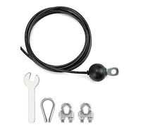 QWORK® 3m Cable de Acero Ajustable con Bola de Gravedad, para Sistema de Poleas de Gimnasio, Ø5mm, Capacidad de Carga 100kg