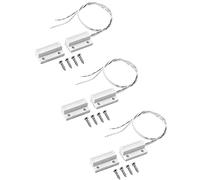 QWORK® 3pzs MC-38 Sensor de Ventana de Puerta con Cable, Seguridad de Ventana Puerta Sensor de Contacto Alarma Interruptor de Láminas Magnético (NO)