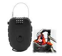 QWORK® 4 Dígitos Candado de Combinación Retráctil, 130cm Candado de Cable Negro, Candado con Combinacion, para Mochila, Casco, Cesta, Bicicleta