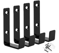 QWORK® 4 ganchos de garaje de acero al carbono, ganchos de pared 8 x 4,5 cm para cables, tuberías, remolques y equipos de gimnasio