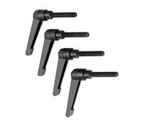 QWORK® 4 manijas de palanca de sujeción M8 de aleación de rosca macho, asas ajustables, color negro (40 mm)