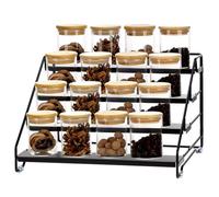 QWORK® 4 Niveles organizador especias, especieros para cocina ajustable, para mostradores de cocina, armarios