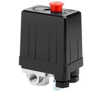 QWORK® 4 Orificios Interruptor de presión, válvula de control interruptor de presión 220V, para compresor de aire