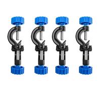 QWORK® 4 Pack Soporte de abrazadera de soporte de laboratorio de ángulo recto de aleación de aluminio con varillas de cabeza de jefe de hasta 18 mm de diámetro