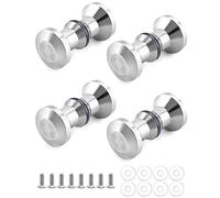 QWORK® 4 par Manijas de puerta de ducha, perilla para puerta de cristal, acero inoxidable 304