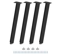 QWORK® 4 Patas de Mesa de Metal robustas de 71 cm en Negro, Patas de Metal Triangulares inclinadas con pies Protectores de Goma para Escritorio/Mesa de Comedor/Mesa de Centro/Banco