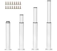 QWORK® 4 Patas para Muebles Ajustables en Altura 25-42 cm, Blancas, para Sofá, Cama, Armario