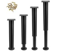 QWORK® 4 Patas para Muebles Ajustables en Altura 25-42 cm, Negro, para Sofá, Cama, Armario