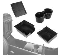 QWORK® 4 Pcs organizadoras para Consola Central, Caja de Almacenamiento para reposabrazos, Caja de Almacenamiento Oculta y portavasos, Compatible con Tesla Modelo 3/Y 2021-2023