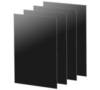 QWORK® 4 Pieces lámina acrílica negra de 3mm, 30x20cm, para decoración del hogar, pintura, marco de fotos