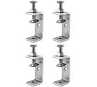 QWORK 4 Piezas 304 acero inoxidable C abrazadera, Sargentos G, Para Carpintería De Bricolaje, Soldadura, Ebanistería, Color Plateado, Estilo 1