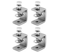 QWORK® 4 Piezas 304 acero inoxidable C abrazadera, Sargentos G, Para Carpintería De Bricolaje, Soldadura, Ebanistería, Color Plateado
