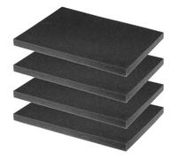 QWORK® 4 Piezas 40x30x2,5 CM spuma para Maletines y Herramientas, Poliuretano Negro, Fácil de Cortar