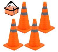 QWORK® 4 Piezas 45cm Conos de Seguridad Vial Plegables, Cono de Seguridad Reflectante, Conos de estacionamiento en la Calle emergentes