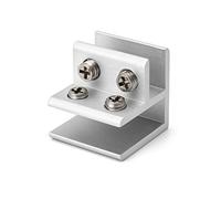 QWORK® 4 Piezas abrazaderas de cristal , 90 Grados Abrazaderas de Vidrio , Aleación de aluminio abrazadera de cristal soporte abrazadera para 10 - 12mm de grosor