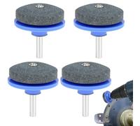 QWORK® 4 Piezas afiladores cuchillas cortadoras césped, afiladore de herramientas jardinería, para taladros manuales, cuchillas desafiladas