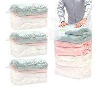 QWORK® 4 Piezas Bolsas Vacio Cúbicas, 80 x 100 x 38 cm Bolsas de Vacío Reutilizables Extra Grandes, para Ropa, Edredones, Ropa de Cama