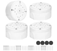 QWORK® 4 Piezas Cajas de Conexiones para Cámaras Fabricadas, Cajas de Conexiones en Aluminio, Caja de Cables Impermeable para Cámaras Tipo Bala, para Montaje en Pared y Techo