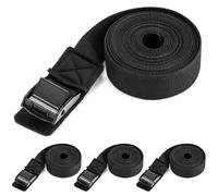 QWORK® 4 Piezas Correa de Amarre 2,5m x 3m, Cinchas de Amarre Carga con Hebilla y Almohadilla Antiarañazos