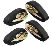 QWORK® 4 Piezas Correas Amarre trinquete, Correa de Amarre 4 m, Juego de Correas de Amarre, para Kayak, Tabla de Surf, Bicicleta, Motocicleta, Coche