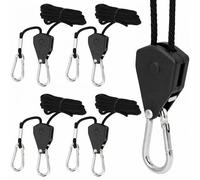 QWORK® 4 Piezas Cuerdas de trinquete con Ganchos - Capacidad de 68 kg - 2 m - Tensor Cuerda de Hierro Macizo para Plantas Colgantes, Luces, toldos