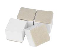 QWORK® 4 Piezas Elevador de Cama de 50 mm, Acero al Carbono Resistente, elevadores para Muebles autoadhesivos de 60 mm de diámetro, soporta 500 kg por Pata, Blanco